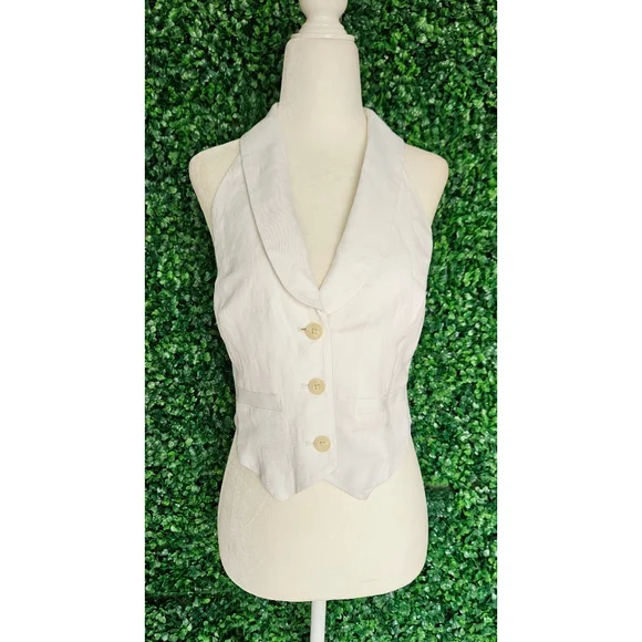 J.Crew Open-back vest in linen-cupro blend - Picture 8 of 16